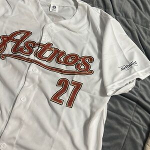 White Astros Jersey with Brown Accents